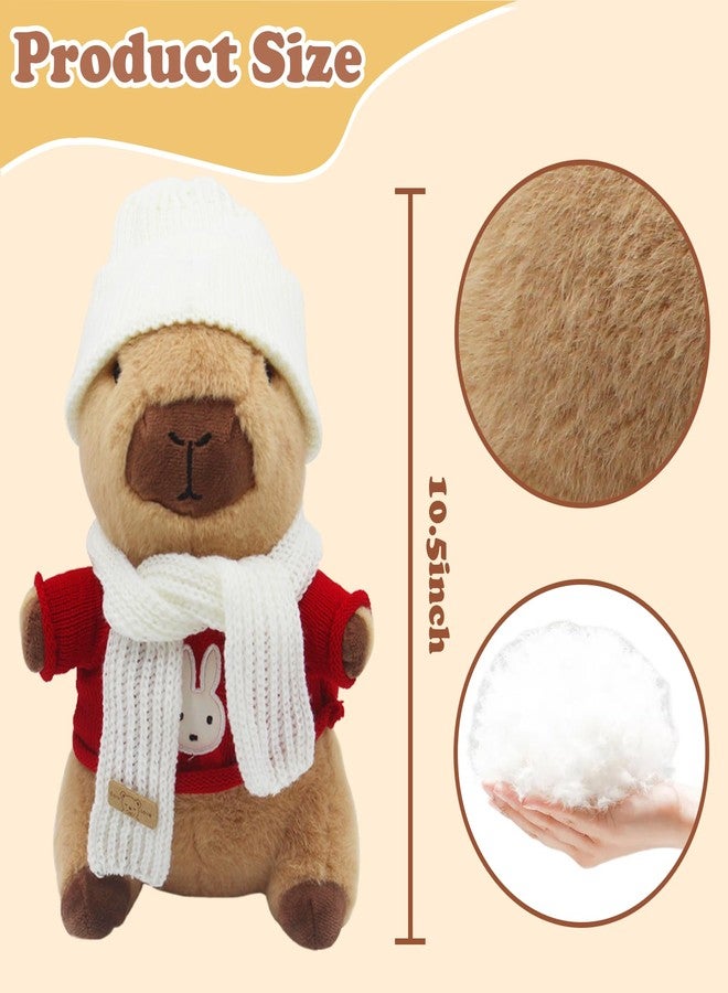WUEURU Capybara Plush with 11 pcs Clothes & Accessories,Kids Stuffed Animal,11 in Cute Capybara Stuffed Animal Plush Toys,Birthday Gifts&Dress Up Cute Plushies for Boys/Girls - Image 2